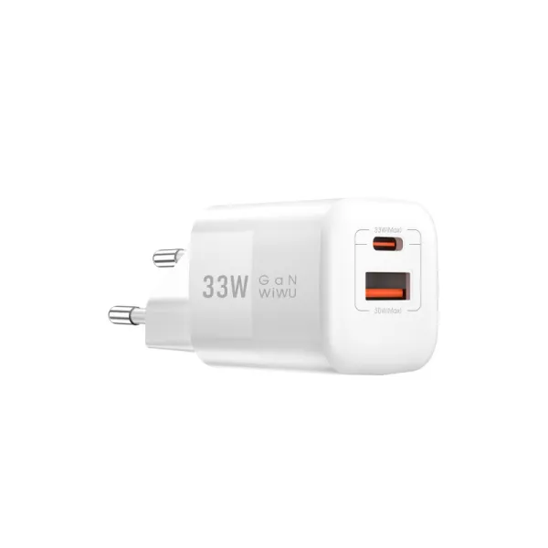 Блок WIWU Nano GaN USB-C+USB-A 33Вт