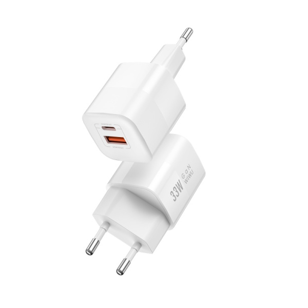 Блок WIWU Nano GaN USB-C+USB-A 33Вт